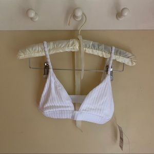 LA Hearts White Zuma Ribbed Terry Bikini Top